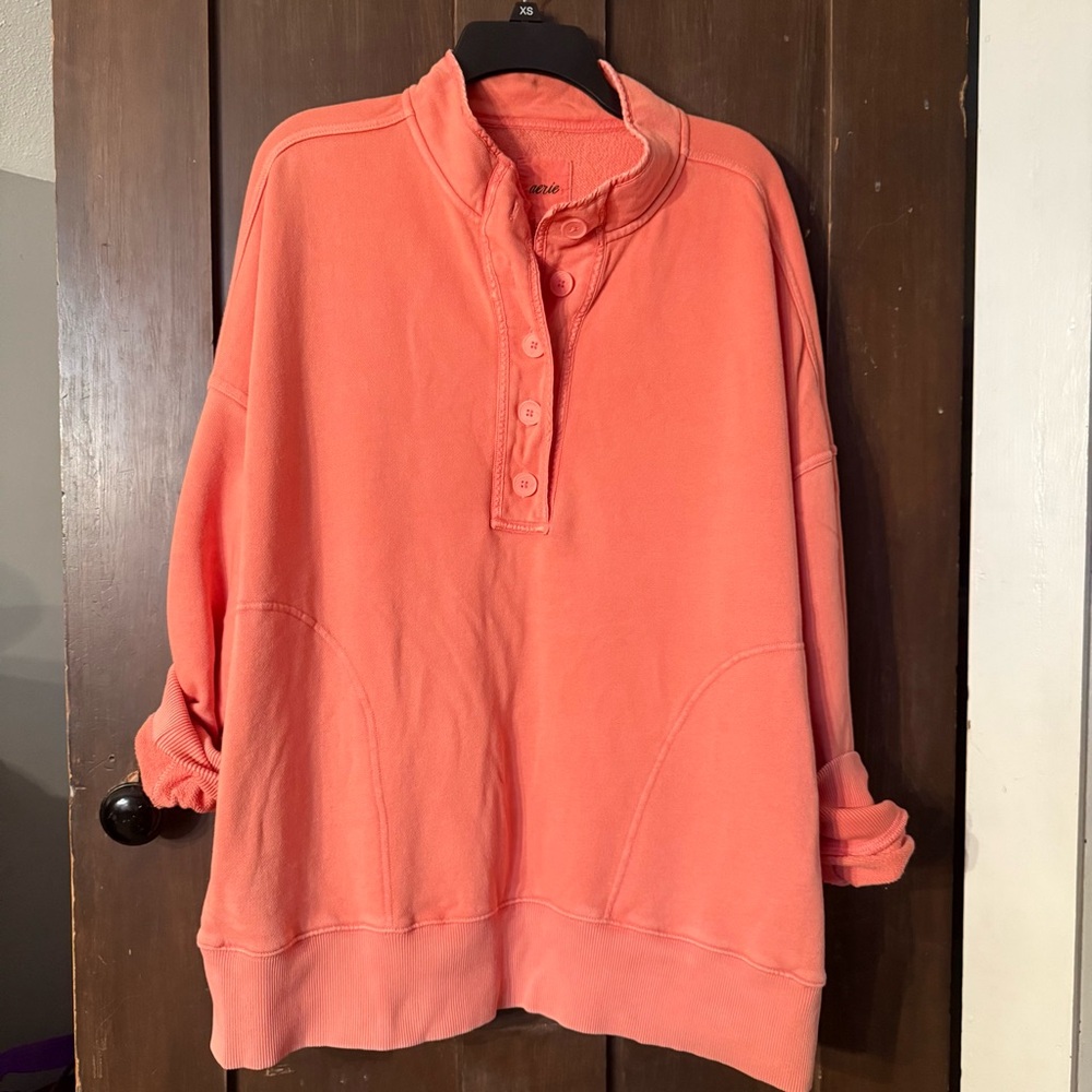 Aerie oversized orange terry sweatshirt